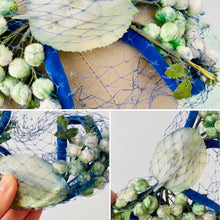 Load image into Gallery viewer, Vintage 1930s fascinator green velvet millinery flowers
