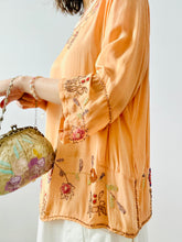 Load image into Gallery viewer, Vintage 1920s peach color beaded blouse
