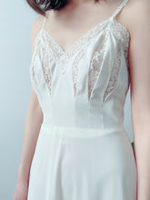 Load image into Gallery viewer, Vintage 1940s Lace Slip with Cutout Design and Pleated Flounce
