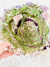 Load image into Gallery viewer, Vintage 1940s Lilac Blossom Millinery Hat w Velvet Ribbon
