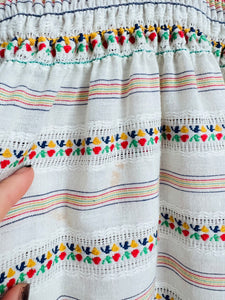 Vintage pastel embroidered babydoll dress