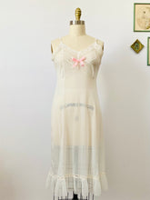 Load image into Gallery viewer, Vintage white lace slip with pleated flounce
