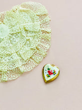 Load image into Gallery viewer, Vintage hand painted heart locket pendant
