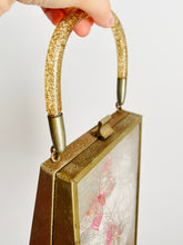 Load image into Gallery viewer, Vintage 1940s glittered butterfly lucite purse
