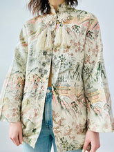 Load image into Gallery viewer, Vintage Asian Floral Embroidered Damask Jacket
