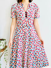 Load image into Gallery viewer, 1930s Berry Print Novelty Print Dress w Celluloid Buttons
