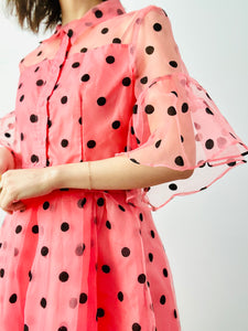 Vintage polka dot organza dress