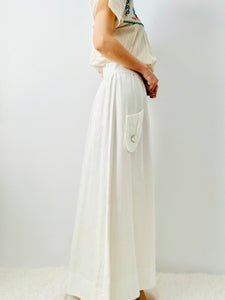 1910s Edwardian cotton skirt with pockets