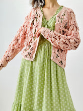 Load image into Gallery viewer, Vintage pink crochet cardigan/sweater
