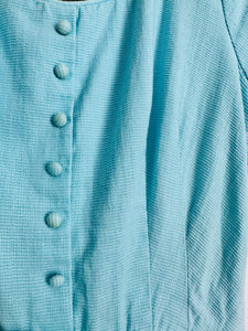 Vintage 1950s pastel blue cotton lace dress