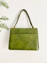 Load image into Gallery viewer, Vintage 1940s Green Lizard Cowhide Leather Bag
