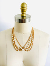 Load image into Gallery viewer, Vintage gold tone pearl necklace collar style choker
