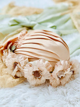 Load image into Gallery viewer, Vintage champagne pink ruched satin millinery hat
