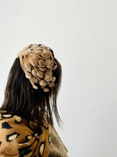 Load image into Gallery viewer, Vintage 1940s brown velvet fascinator
