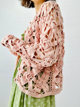 Load image into Gallery viewer, Vintage pink crochet cardigan/sweater
