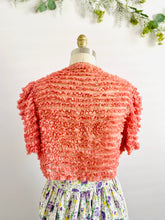 Load image into Gallery viewer, Vintage 1930s ruffled silk bolero in candy pink
