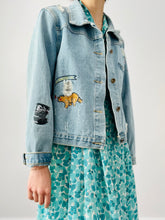 Load image into Gallery viewer, Vintage embroidered denim cropped jacket
