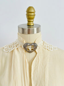 Vintage 1930s beige silk blouse