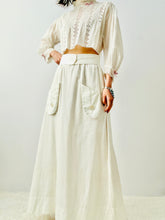 Load image into Gallery viewer, 1910s Edwardian cotton skirt with pockets
