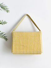 Load image into Gallery viewer, Vintage beige color faux pearl handbag vintage purse

