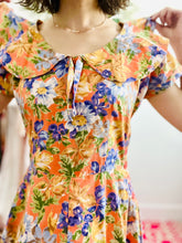 Load image into Gallery viewer, Vintage 1930s orange floral day dress
