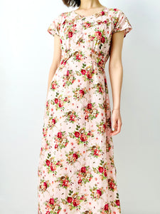 Vintage pink cotton floral dress