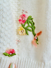 Load image into Gallery viewer, Vintage 1950s cardigan with floral appliqués
