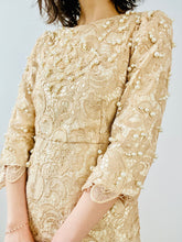 Load image into Gallery viewer, Vintage pearls embellished lace dress
