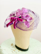 Load image into Gallery viewer, Vintage Purple Millinery Fascinator with Veil
