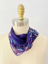 Load image into Gallery viewer, Vintage 1930s purple floral scarf/bandana
