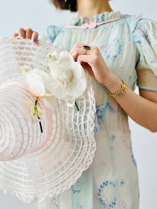Vintage pastel pink millinery sun hat