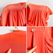 Load image into Gallery viewer, Vintage 1940s coral rayon dress
