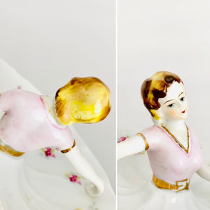Vintage lady figurine jewelry dish