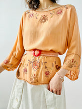 Load image into Gallery viewer, Vintage 1920s peach color beaded blouse
