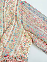 Load image into Gallery viewer, Vintage 1970s ruched floral maxi cotton dress
