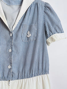 Vintage sailor stripes romper/playsuit