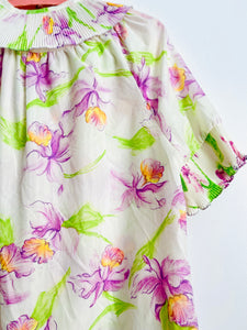 Vintage 1960s pastel floral lingerie dress