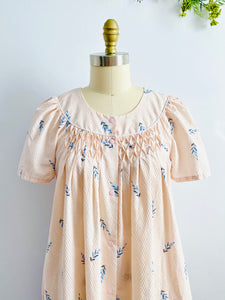 Vintage 1960s babydoll lingerie dress pink floral print