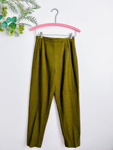 Load image into Gallery viewer, Vintage olive green textured trousers
