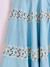 Load image into Gallery viewer, Vintage 1940s blue lace day dress
