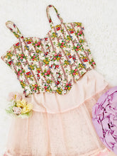 Load image into Gallery viewer, Vintage Floral Corset Top w Clear Buttons
