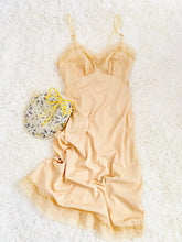 Load image into Gallery viewer, Vintage beige lace lingerie slip
