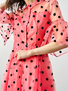 Vintage polka dot organza dress