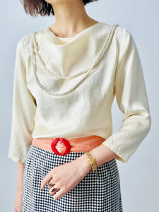 Vintage 1940s silk satin blouse