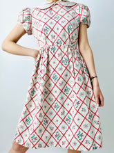 Load image into Gallery viewer, Vintage 1930s Rick Rack Floral Dress
