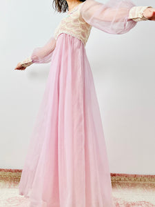 Vintage 1970s lilac organza dress