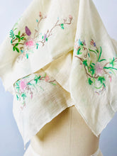 Load image into Gallery viewer, Vintage 1930s embroidered silk scarf
