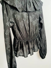Load image into Gallery viewer, Vintage black silk blouse
