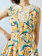 Load image into Gallery viewer, Vintage 1920s deco celestial print floral dress
