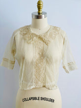 Load image into Gallery viewer, vintage 1920s chemical lace top on mannequin
